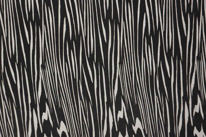 Black Silk Abstract Printed Crepe De Chine Woven Fabric