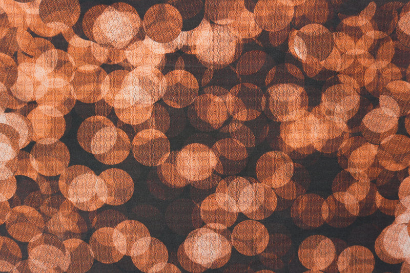 Brown Silk Dot Printed Matte Crepe De Chine Woven Fabric