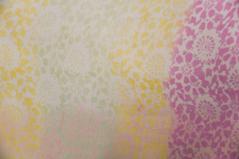 Pink Silk Floral Crinkle Yoryu Chiffon Woven Fabric