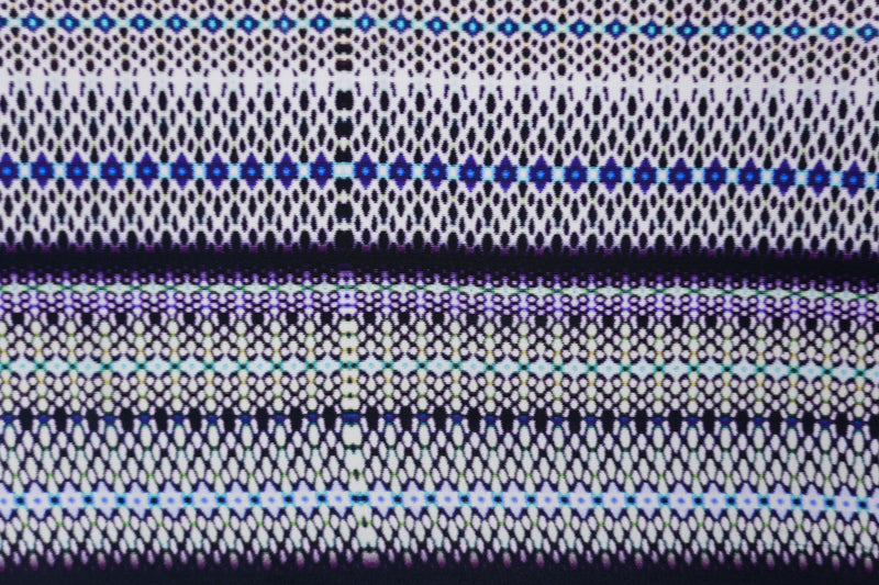 Purple Silk Abstract Stripe Printed Crepe De Chine Woven Fabric