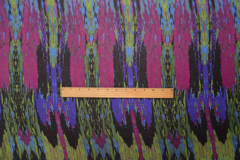 Purple Silk Abstract Printed Chiffon Woven Fabric