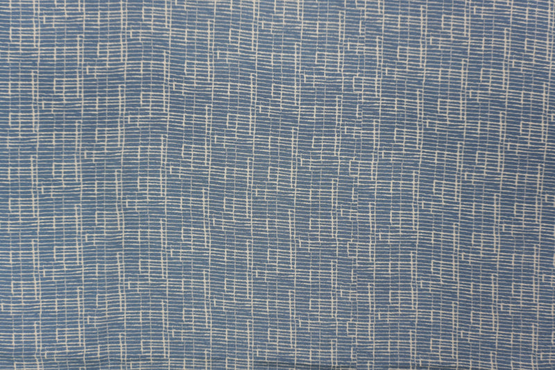 3 1/2 YD PC-Blue Silk Abstract Texture Printed Crepe De Chine Woven Fabric