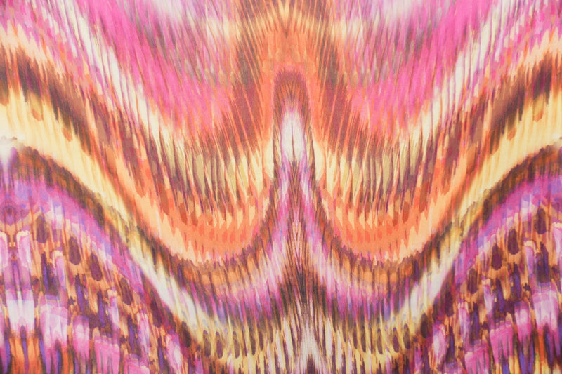 Purple Silk Abstract Wave Georgette Woven Fabric