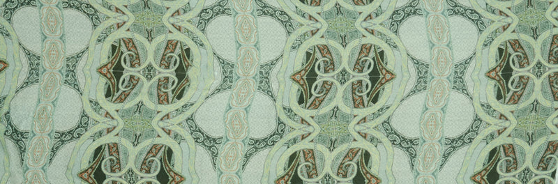 Green Silk Paisley Printed Chiffon Woven Fabric