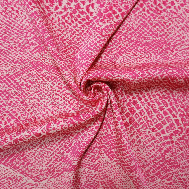 Pink Silk Reptile Printed Stretch Charmeuse Woven Fabric