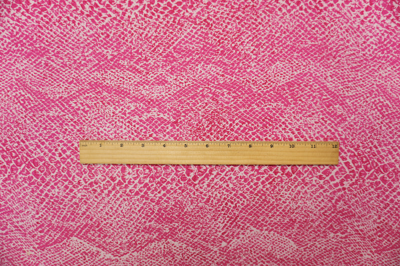 Pink Silk Reptile Printed Stretch Charmeuse Woven Fabric