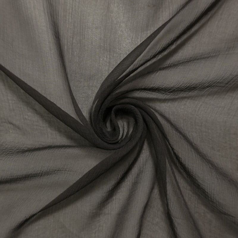 4 YD PC-Espresso Silk Solid Crinkle Yoryu Chiffon Woven Fabric