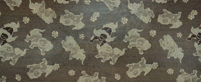 Gray Silk Printed Chiffon Woven Fabric