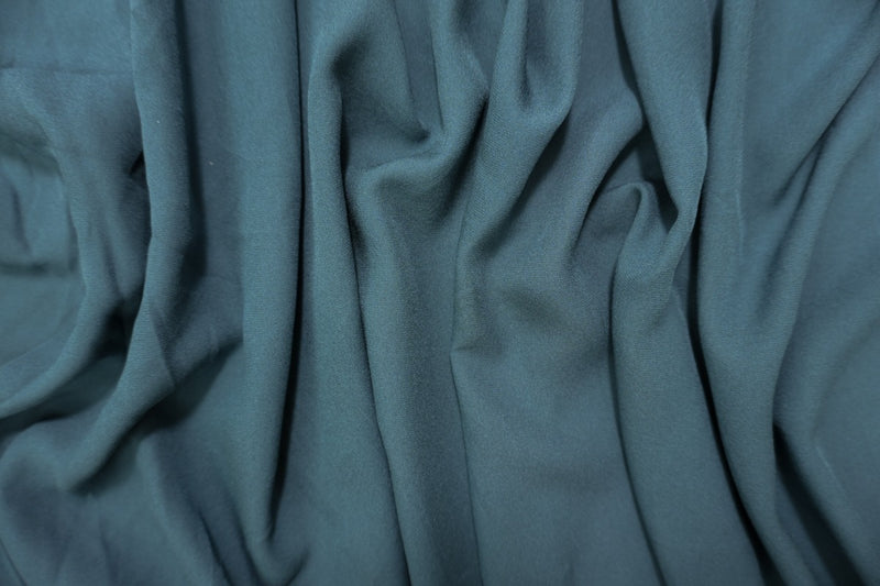 Deep Teal Silk Solid Georgette Woven Fabric