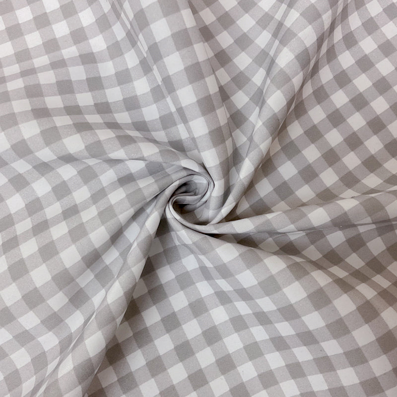 Gray-White Gingham Water Repellent Board Short Woven Fabric
