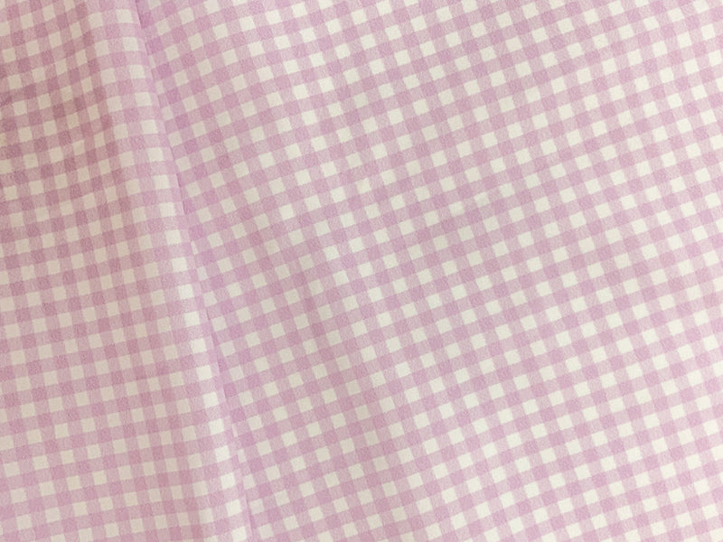 Purple Gingham Printed Board Short Woven Fabric