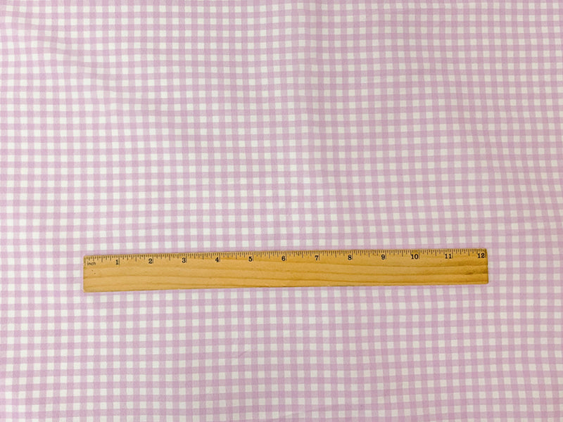 Purple Gingham Printed Board Short Woven Fabric