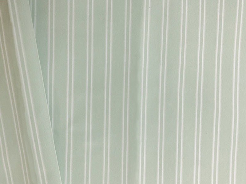 Green-White Stripe Printed Board Short Woven Fabric