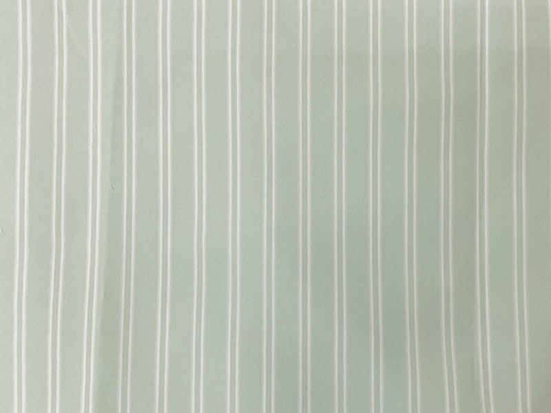 Green-White Stripe Printed Board Short Woven Fabric