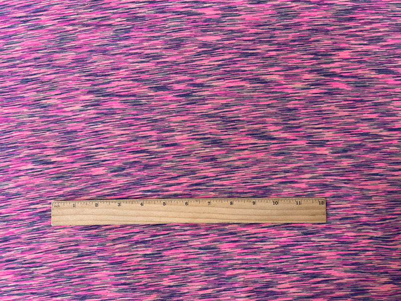 Pink-Navy-Multi Stretch Texture Printed Jersey Knit Fabric
