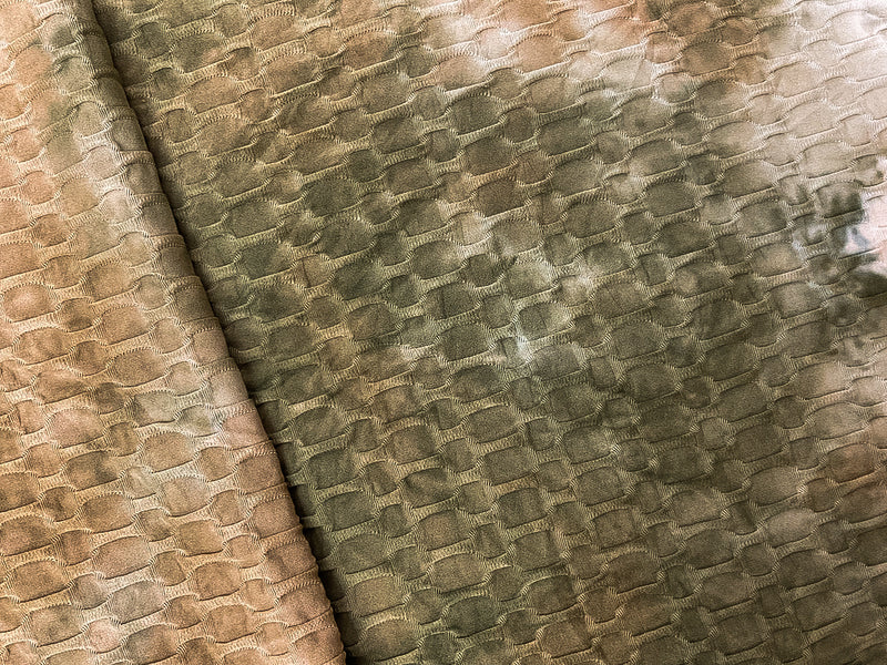 Green-Multi Poly Tie Dye 3D Honeycomb Jacquard Knit Fabric