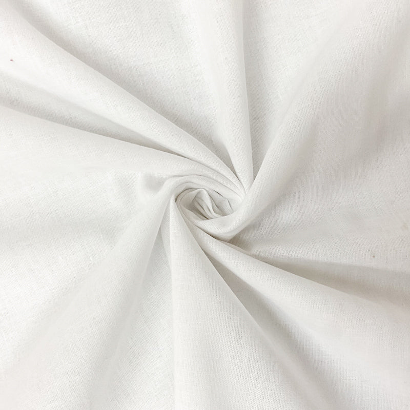 White Cotton Solid Voile Woven Fabric