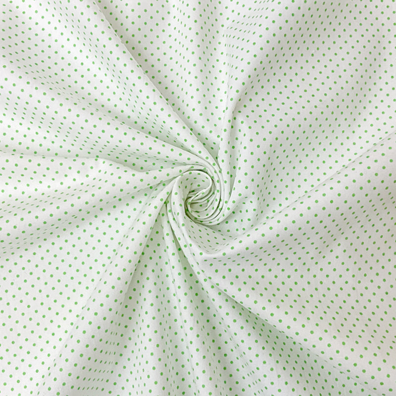 Green Cotton Dot Poplin Woven Fabric