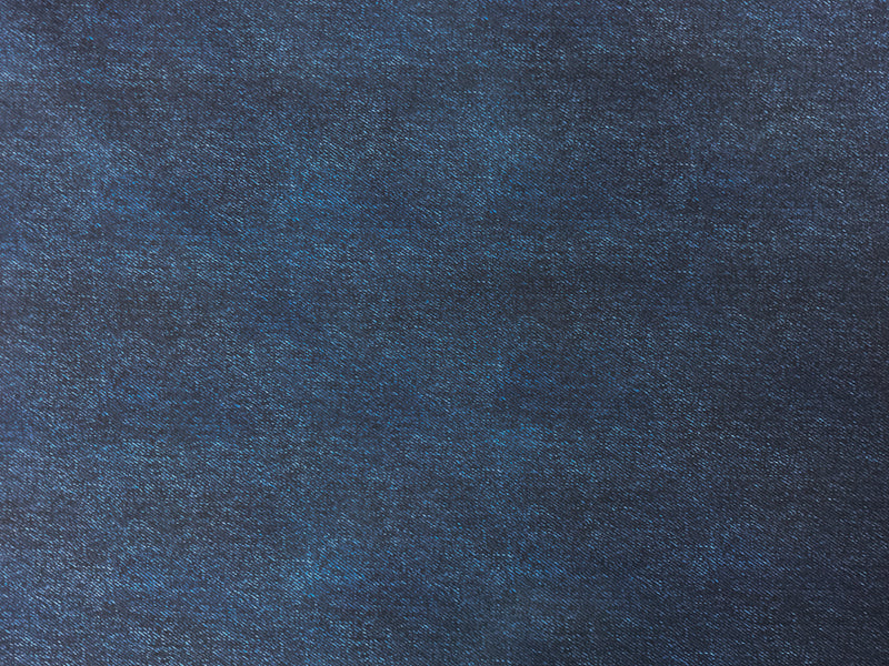 Blue Poly Spandex Stretch Denim Printed Tricot Knit Fabric