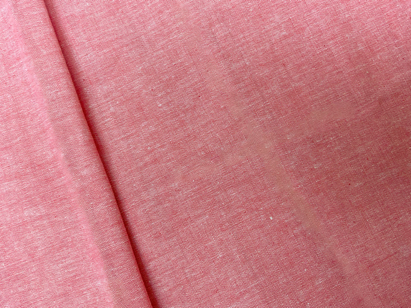 Pink Cotton Spandex Stretch Chambray Woven Fabric