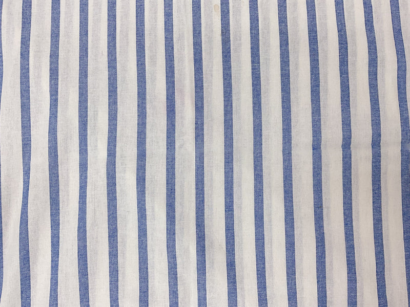 Blue-White Cotton Stripe Woven Fabric