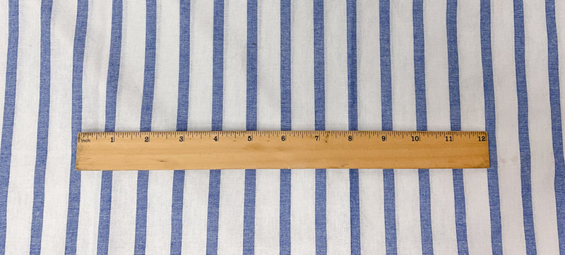 Blue-White Cotton Stripe Woven Fabric