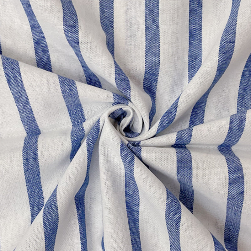 Blue-White Cotton Stripe Woven Fabric