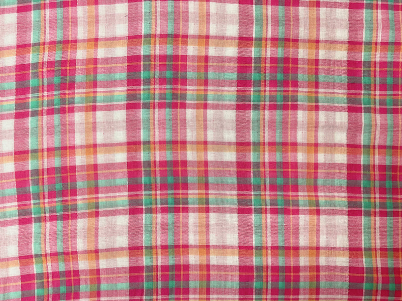 Pink Famous Maker Cotton Blend Plaid-Gingham Double Gauze Fabric