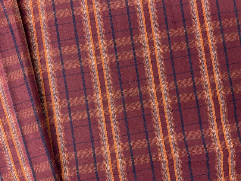Red-Multi Cotton Spandex Plaid Madras Woven Fabric