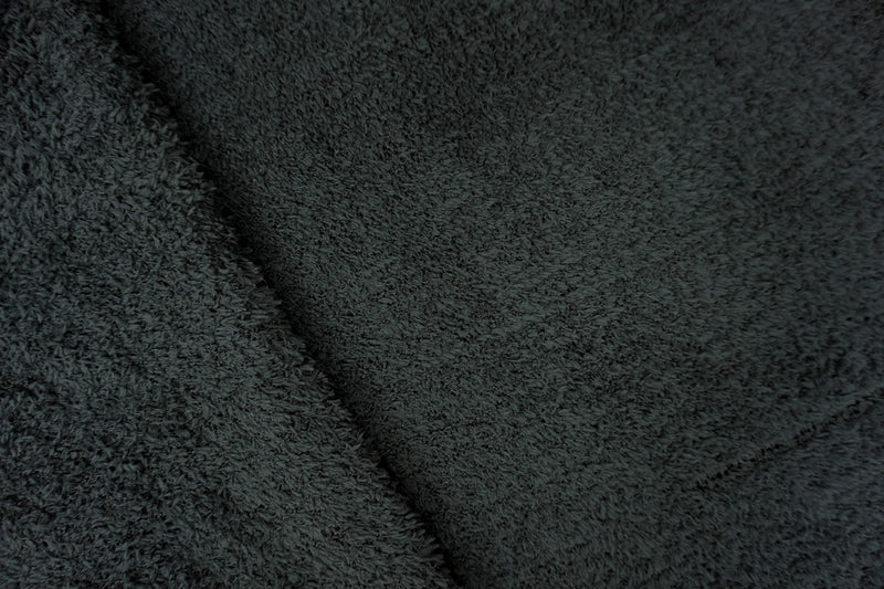 Black Poly Spandex Stretch Solid Curly Teddy Fleece Knit Fabric
