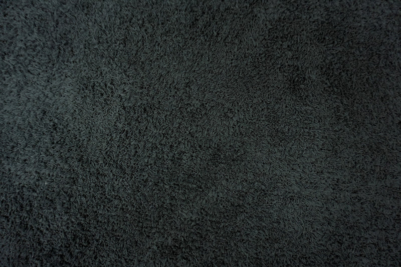 Black Poly Spandex Stretch Solid Curly Teddy Fleece Knit Fabric