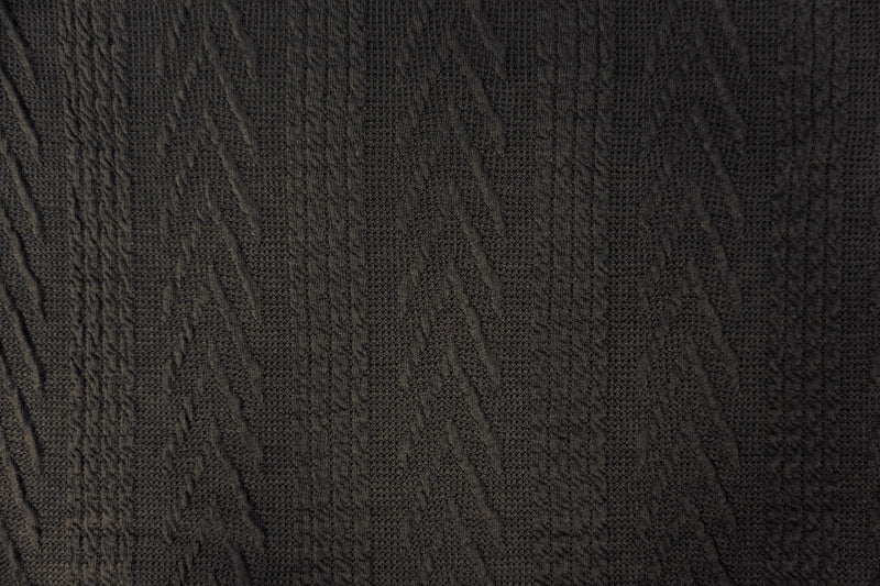 Gray-Taupe Poly Spandex Stretch Cable Sweater Knit Fabric