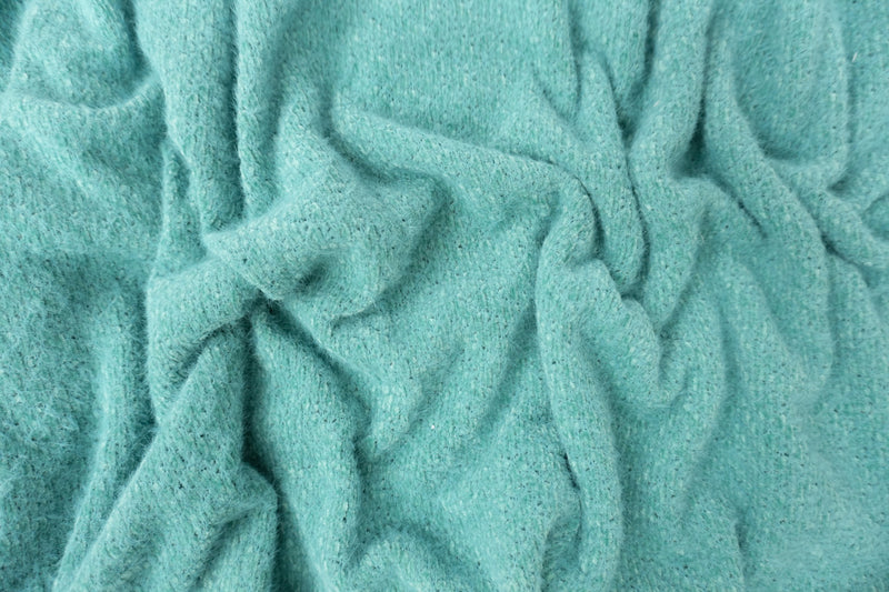 Teal Poly Nylon Chenille Sweater Knit Fabric