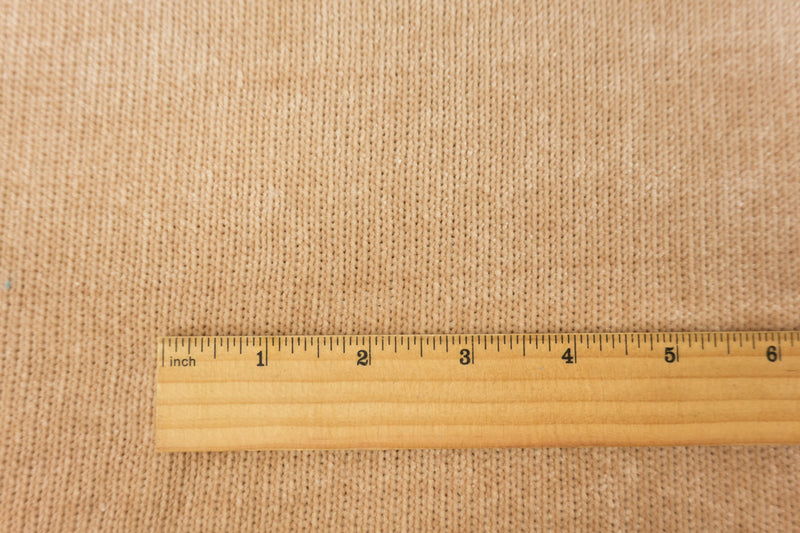 Beige Poly Chenille Solid Jersey Sweater Knit Fabric