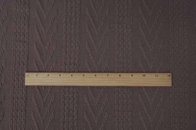 Deep Mauve Purple Poly Spandex Stretch Cable Sweater Knit Fabric