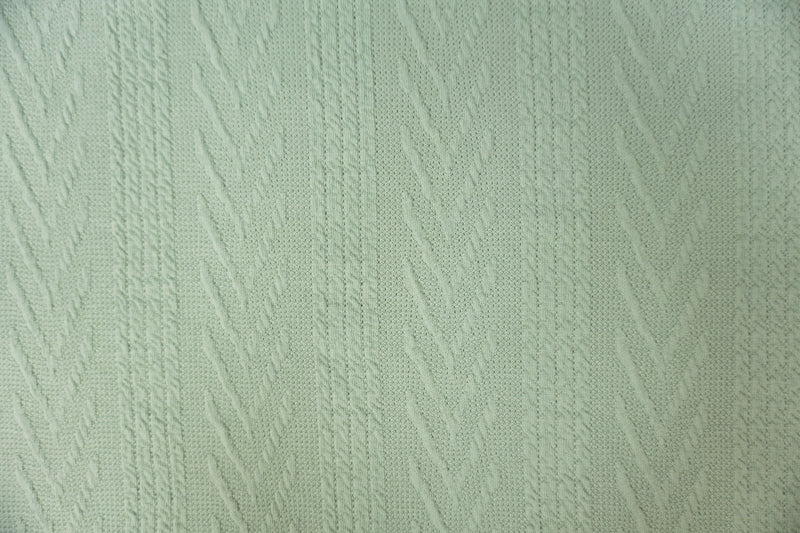 Green Poly Spandex Stretch Cable Sweater Knit Fabric