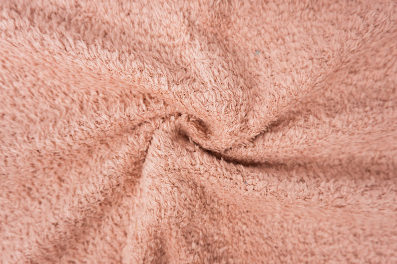Pink Poly Spandex Stretch Solid Curly Teddy Fleece Knit Fabric
