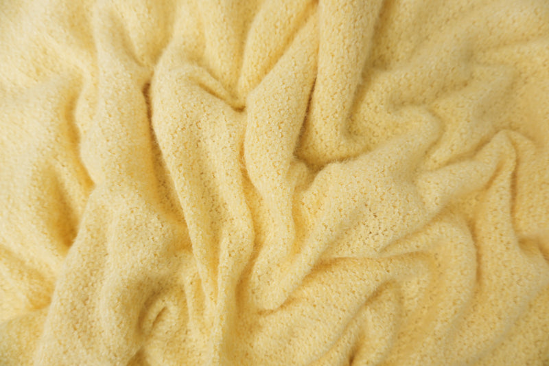 Yellow Poly Nylon Chenille Sweater Knit Fabric