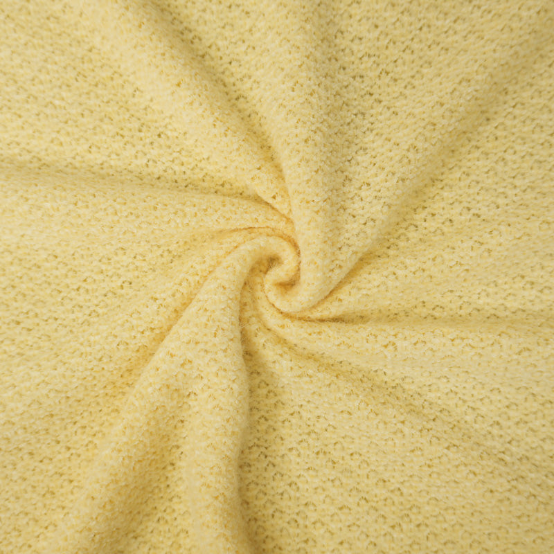 Yellow Poly Nylon Chenille Sweater Knit Fabric