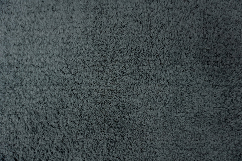 Deep Gray Poly Spandex Stretch Solid Curly Teddy Fleece Knit Fabric