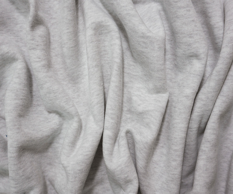 Gray-White 15 oz. Cotton Heavy Sweatshirt Fleece Knit Fabric