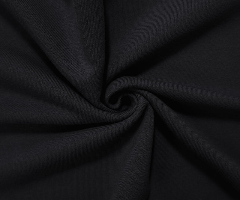 Black 15 oz. Cotton Heavy Sweatshirt Fleece Knit Fabric