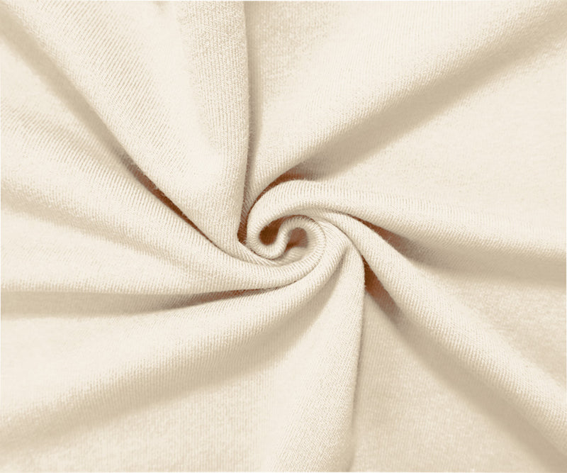 Light Beige 15 oz. Cotton Heavy Sweatshirt Fleece Knit Fabric