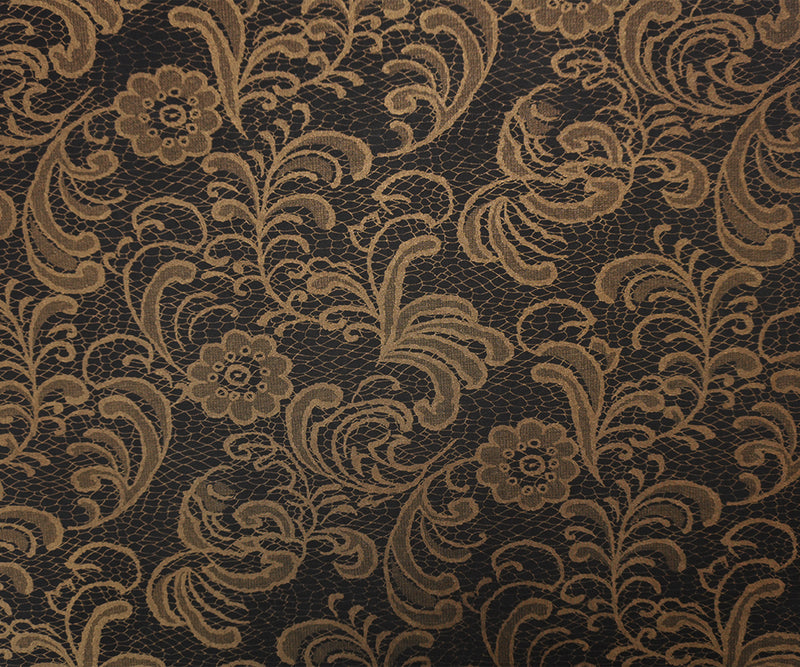 Black-Bronze Poly Spandex Floral Matte Jersey Knit Designer Fabric