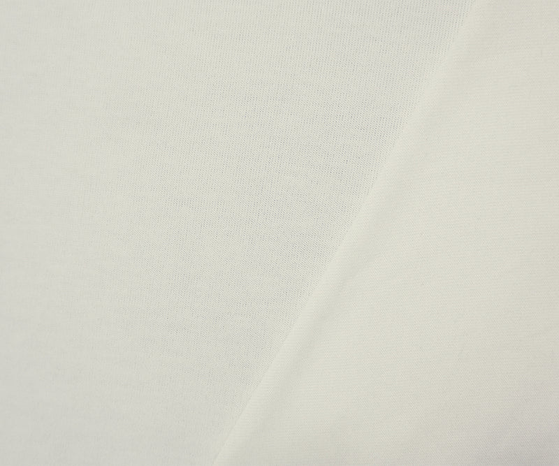 White Poly Blend Solid Jersey Sweater Knit Fabric