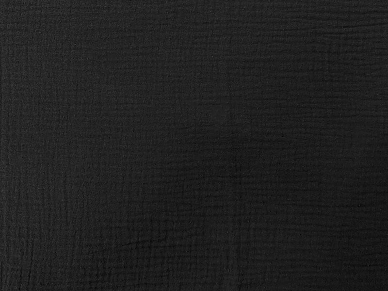 Black Cotton Solid Double Gauze Reorderable Woven Fabric