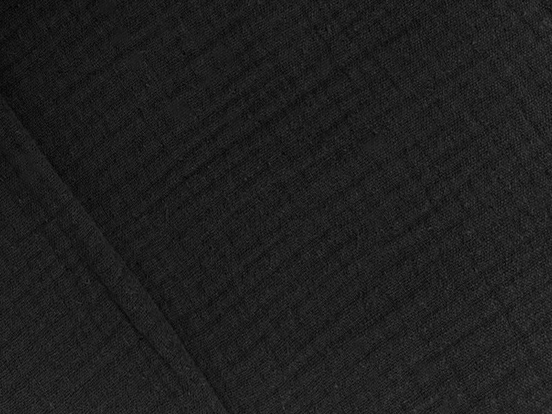 Black Cotton Solid Double Gauze Reorderable Woven Fabric