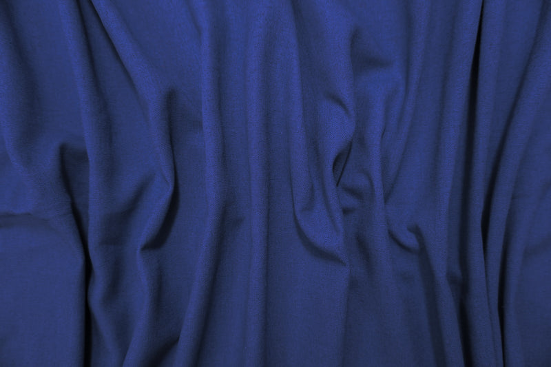 Royal Blue Washed Rayon Linen Solid Reorderable Woven Fabric