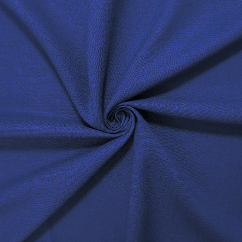 Royal Blue Washed Rayon Linen Solid Reorderable Woven Fabric