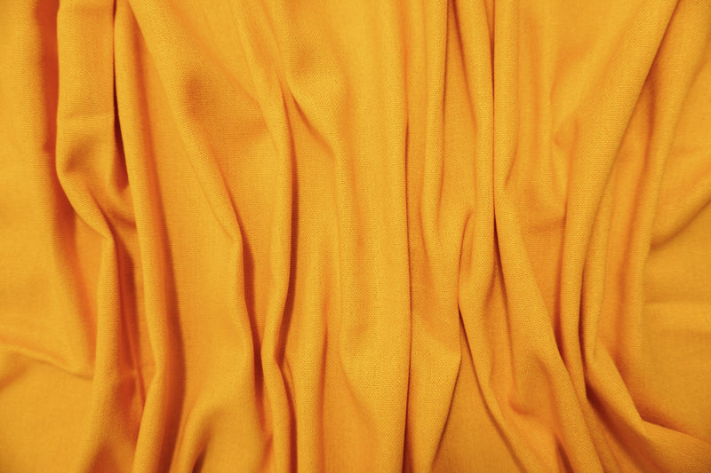 Mustard Yellow Washed Rayon Linen Solid Reorderable Woven Fabric